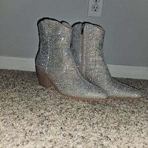 Sparkly Rhinestone Western Booties – Statement Cowgirl Boots